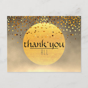 Thank You Wedding Confetti Glitter Sunset Moon Postcard