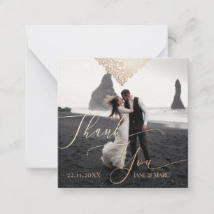 Thank You Wedding Custom Photo Card with Envelope