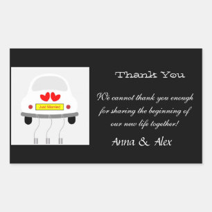 Thank You Wedding Customized hearts love couple Sticker