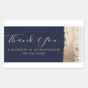 Thank You, Wedding Favour Navy Sticker