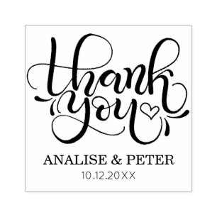 Thank you wedding favour rubber stamp