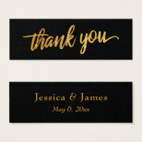 Thank You Wedding Favour w/ Faux Gold Foil Script