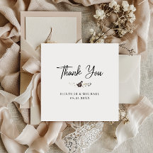 Thank You Wedding Gratitude Elegant Square Card