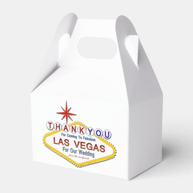 Thank you, Wedding In Las Vegas Favour Box (Front Side)