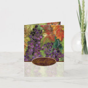 Thank You Wedding Invitation Autumn Grape Leaf