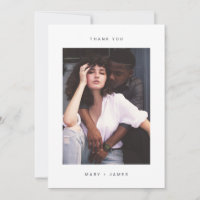 Thank You Wedding Minimalist White Marble cards