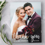 Thank You Wedding Photo Modern Script Postcard<br><div class="desc">Thank You Wedding Photo Modern Script Postcard</div>