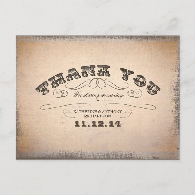 thank you wedding post cards (Front)