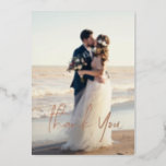 Thank You Wedding Real Foil Cards with Envelope<br><div class="desc">Navy Blue Thank You Wedding Real Foil Cards with Envelope. You can add two photos on front and back side, the thank you card template design is fully customizable: you can change colours, fonts, styles and add your own sleek foil graphic. The luxury real foil is made in Italy and...</div>