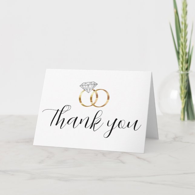 Thank You Wedding Rings Card (Front)