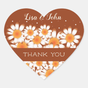 Thank You Wedding Rust Heart-Shaped Envelope Seal