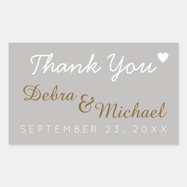thank you, wedding sticker (Front)