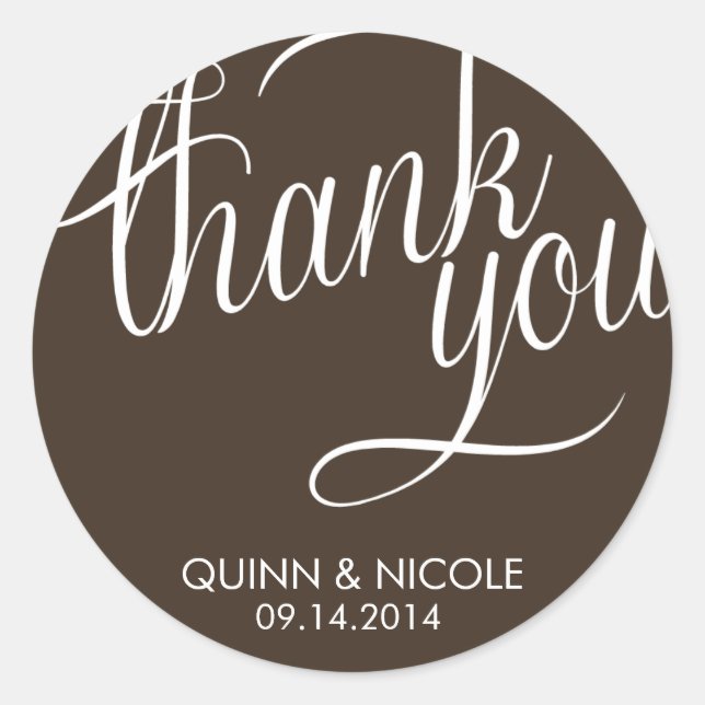 Thank You Wedding Stickers (Front)