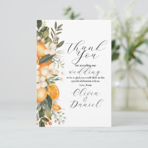 Thank You Wedding Summer Florals Fruits Oranges