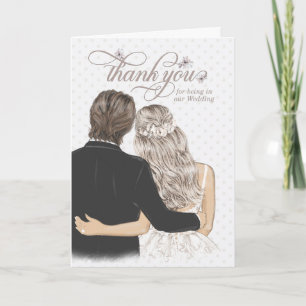 Thank You Wedding Wedding Attendants Taupe Card