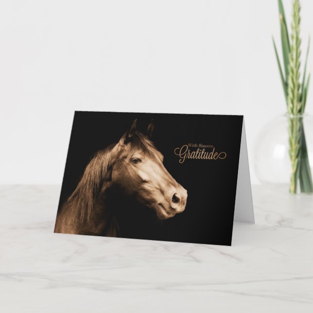 Thank You Western Sepia Toned Horse Blank (Front)