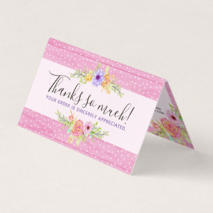 Thank You Whimsical Floral Roses Rustic Wood Card