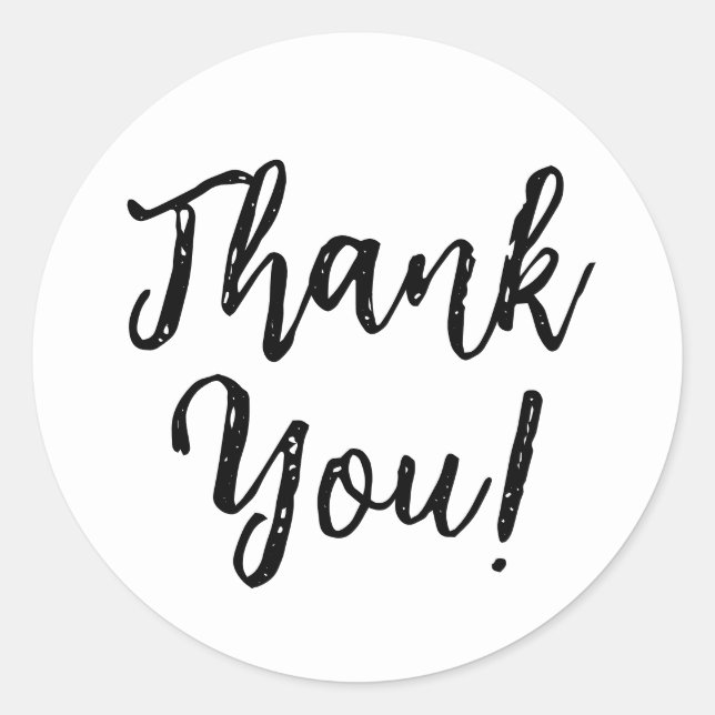 Thank You White Classic Round Sticker (Front)