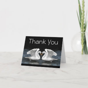 Thank You --  White Mute Swans Card