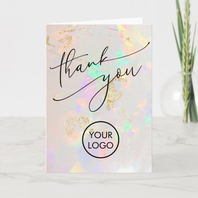 thank you white opal texture card (Front)