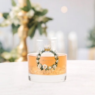 Thank You White Roses & Baby’s Breath  Whiskey Glass