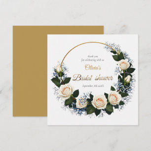 Thank You White Roses & Blue Baby’s Breath Card