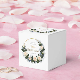 Thank you White Roses & Blue Baby’s Breath  Favor Box