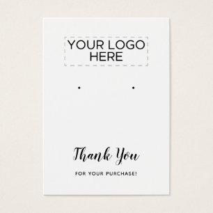 Thank You White Simple Earring Display Cards