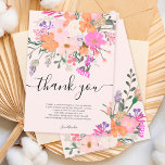 Thank you wild flowers pastel srping shower<br><div class="desc">Add your custom thank you cards to your baby or bridal shower with this original,  cute country wild flowers in pastel pink,  purple,  orange and greenery flowers and leaves on editable pastel blush pink background.</div>