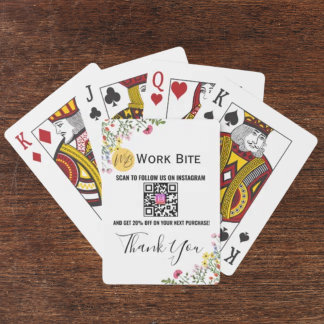 Thank You Wildflower Business Instagram Qr Code Playing Cards