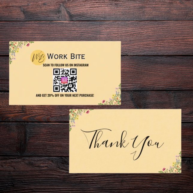 Thank You Wildflower Instagram Qr Code   Discount Card (Creator Uploaded)