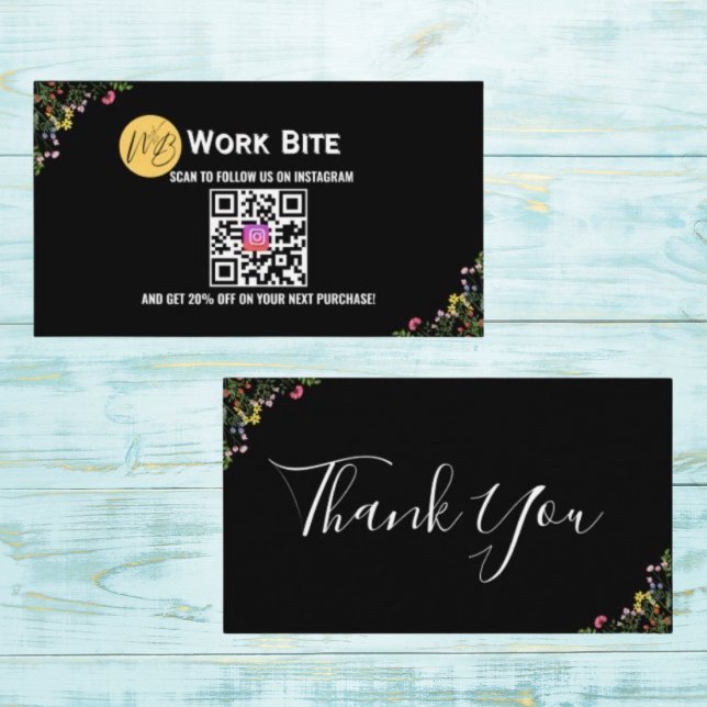 Thank You Wildflower Instagram Qr Code   Discount Card (Creator Uploaded)