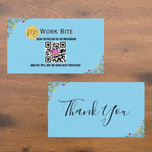 Thank You Wildflower Instagram Qr Code   Discount Card