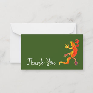 Thank You wildlife gecko eco animal art Card