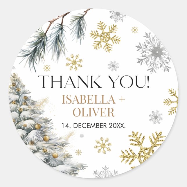 Thank You Winter  Classic Round Sticker (Front)