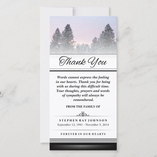 Thank You Winter Pine Trees Words Cannot Express (Front)