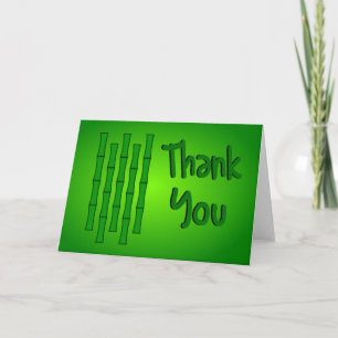 Thank You With Bamboo Design--Green Shading