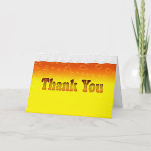 Thank You With Beer Foam & Bubbles Card