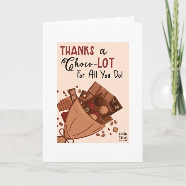 Thank you with Chocolate - Funny Card (Front)