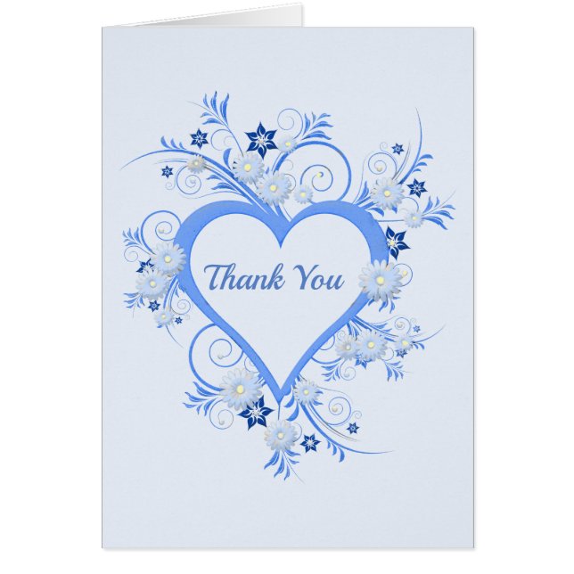 "Thank you" with Elegant Fancy Heart Frame (Front)