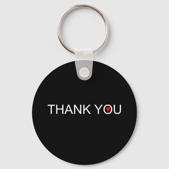 Thank you with one red heart keychain (Front)