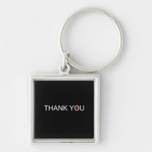 Thank you with one red heart keychain