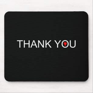 Thank you with one red heart mouse pad