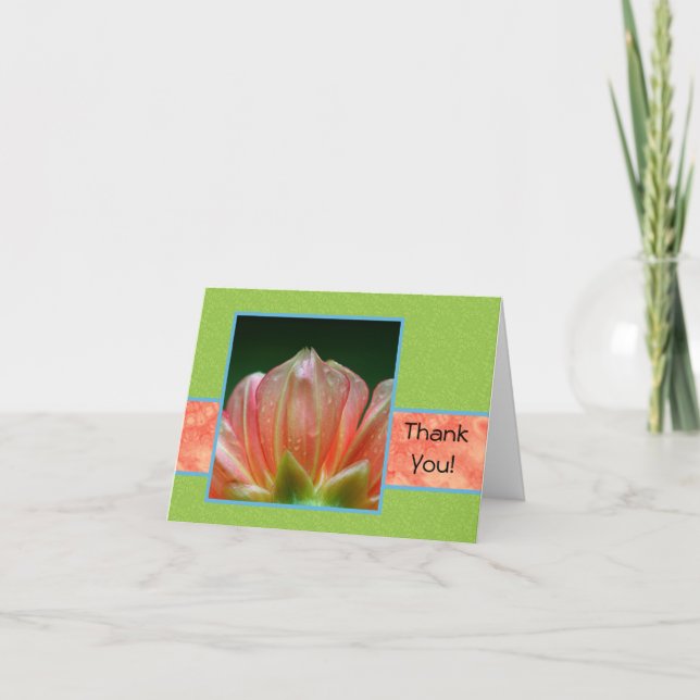 Thank You With Orange Dahlia Flower Petals (Front)