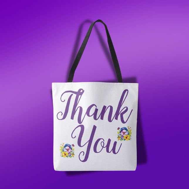 Thank You with Pansies | Tote Bag (Creator Uploaded)