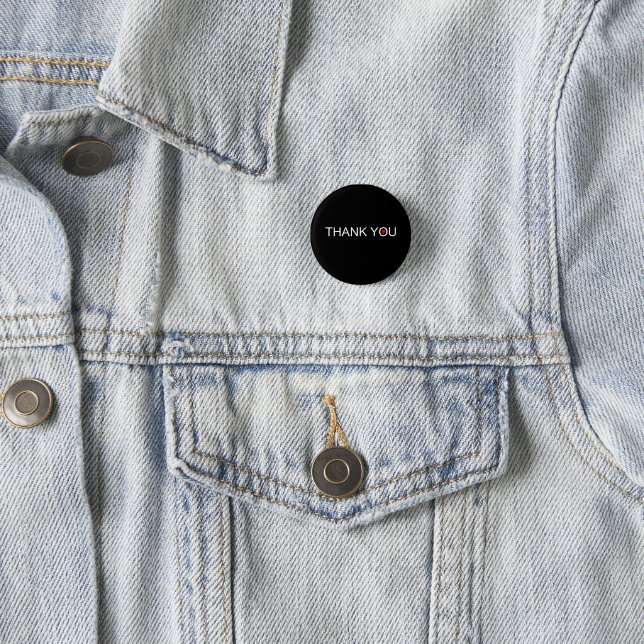 Thank You with Red Heart 1 Inch Round Button (In Situ)