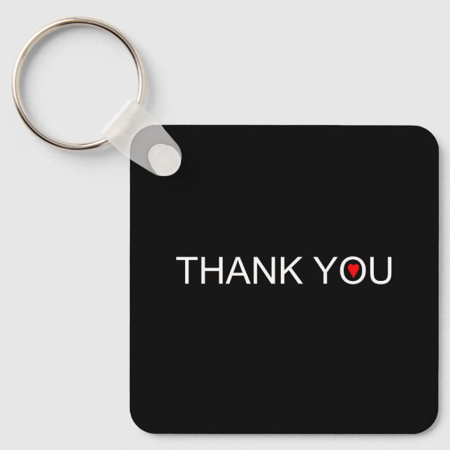 Thank You with Red Heart Keychain (Front)