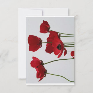 Thank you with red poppies card