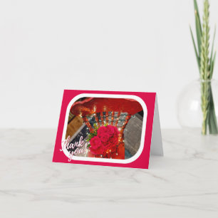 Thank You With Roses Folded Greeting Card