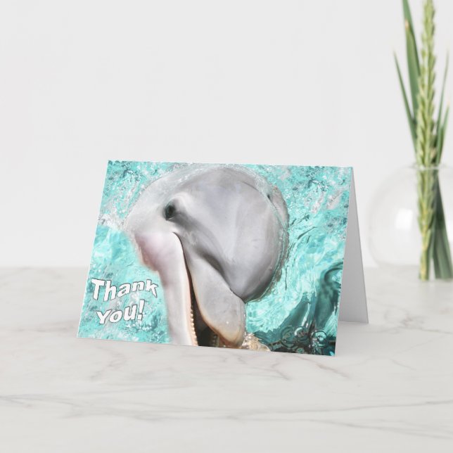 Thank You With Smiling Dolphin Card (Front)